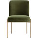 Richie Antique Brass / Forest Green Dining Chair